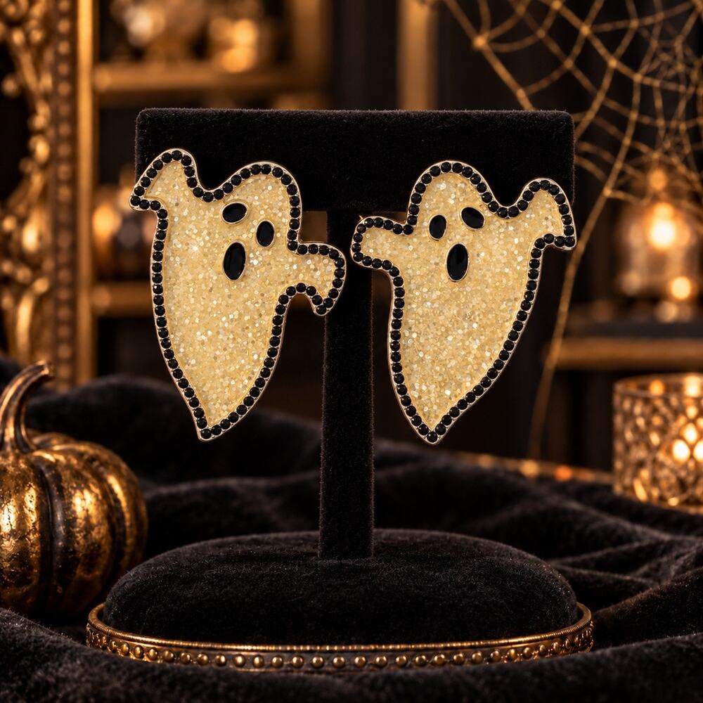 Leith Jack-o-lantern Pumpkin Halloween Spooky Drop Trick Treat Beaded Earrings